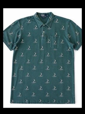 Vintage Polo Ralph Lauren Surf Print Polo Shirt 2XL